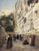Praying at the Western Wall, Jerusalem. Gustav Bauernfeind